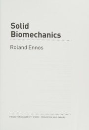 Couverture : Solid Biomechanics