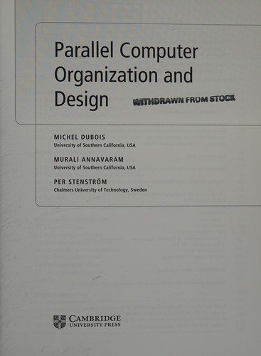 Couverture : Parallel Computer Organization and Design