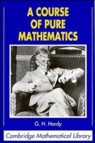 Couverture : A course of pure mathematics