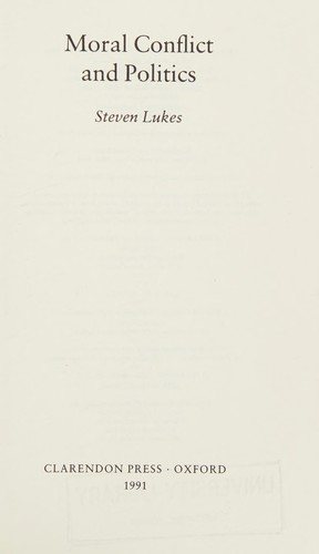 Couverture : Moral Conflict and Politics