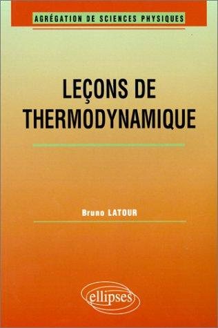 Couverture : Leçons de thermodynamique