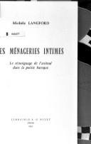Couverture : Les ménageries intimes