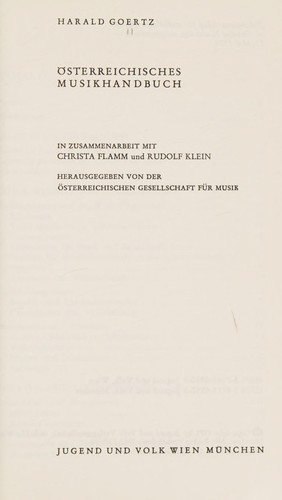 Couverture : Österreichisches Musikhandbuch.
