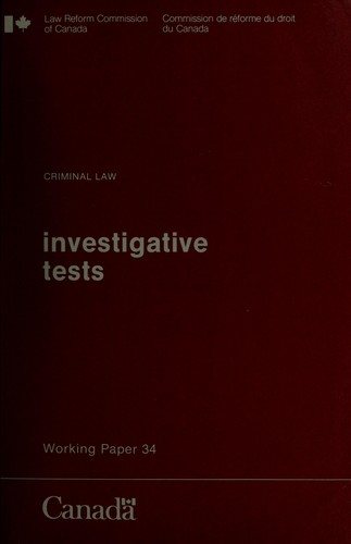 Couverture : Investigative tests