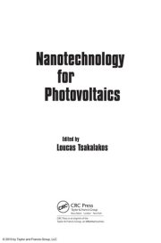 Couverture : Nanotechnology for Photovoltaics