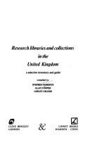 Couverture : Research libraries and collections in the United Kingdom