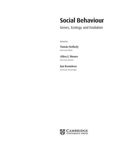 Couverture : Social behaviour