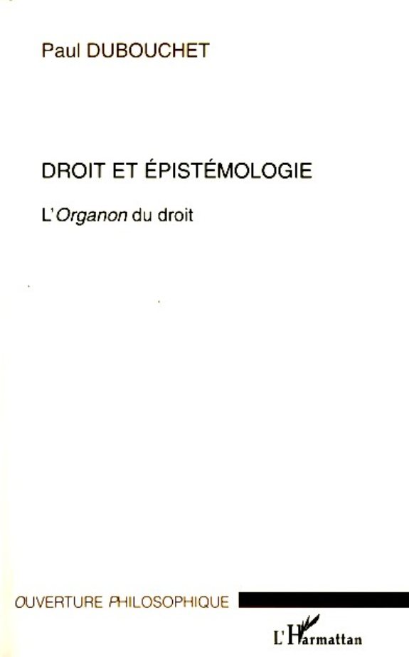 Couverture : Droit et épistémologie