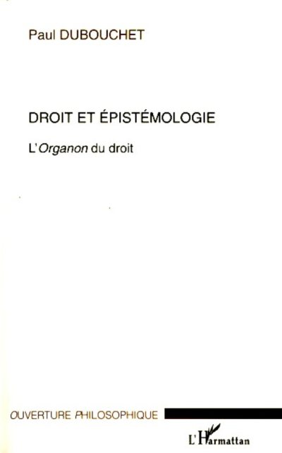 Couverture : Droit et épistémologie