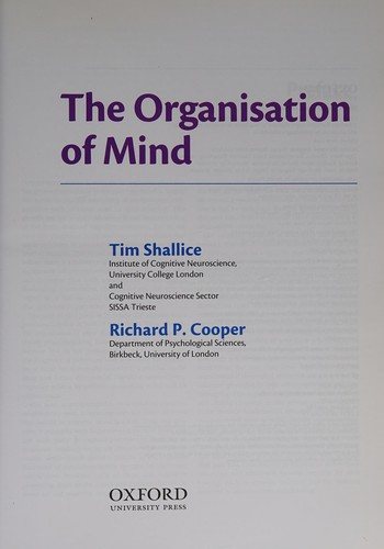 Couverture : The organisation of mind