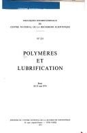 Couverture : Polymères et lubrification
