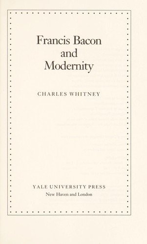 Couverture : Francis Bacon and modernity