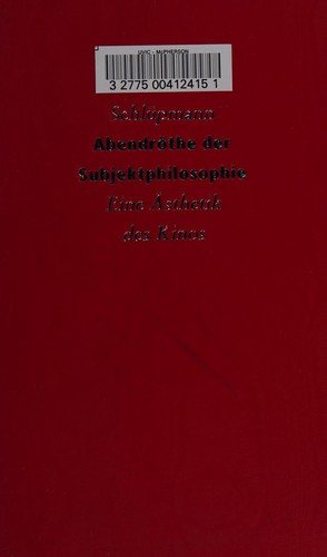 Couverture : Abendröthe der Subjektphilosophie