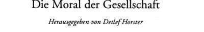 Couverture : Die Moral der Gesellschaft
