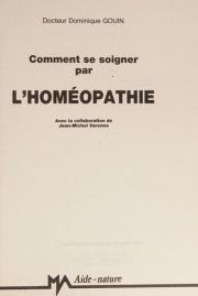 Couverture : Comment se soigner par l'homéopathie