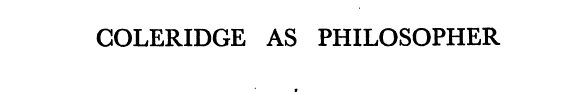 Couverture : Coleridge as philosopher