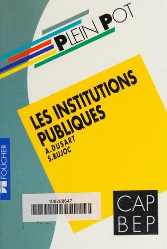 Couverture : Les Institutions publiques