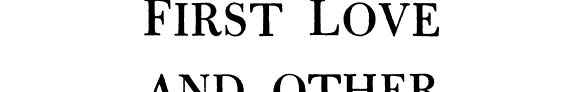 Couverture : First Love and Other Sorrows