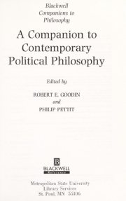 Couverture : A Companion to contemporary political philosophy
