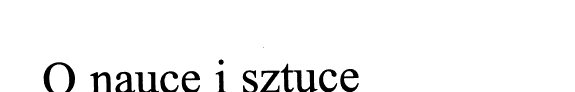 Couverture : O nauce i sztuce
