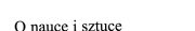 Couverture : O nauce i sztuce