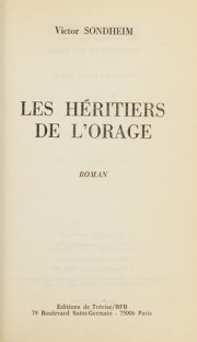 Couverture : Les héritiers de l'orage