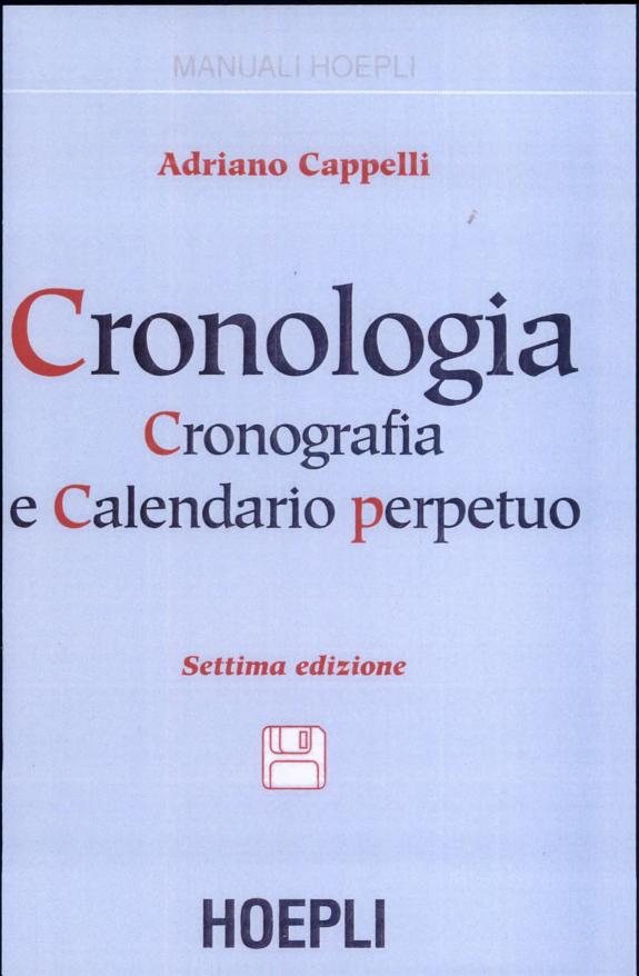 Couverture : Cronologia, cronografia e calendario perpetuo