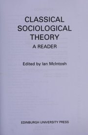 Couverture : Classical sociological theory