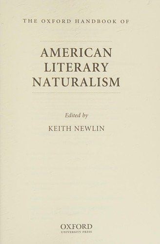Couverture : The Oxford handbook of American literary naturalism