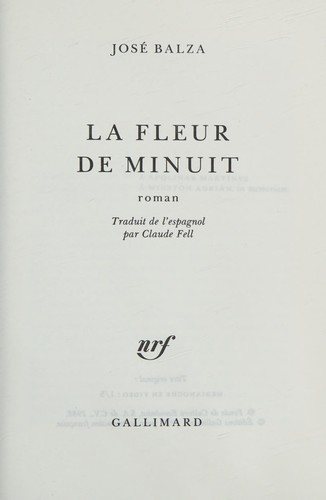 Couverture : La fleur de minuit (French Edition)