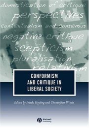 Couverture : Conformism and Critique in Liberal Society (Journal of Philosophy of Education)