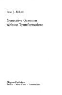 Couverture : Generative grammar without transformations