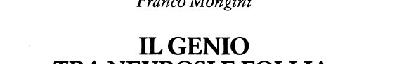 Couverture : Il genio tra nevrosi e follia