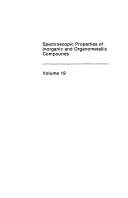 Couverture : Spectroscopic Properties of Inorganic and Organometallic Compounds