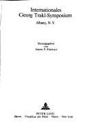 Couverture : Internationales Georg Trakl-Symposium, Albany, N.Y.