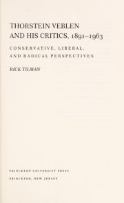 Couverture : Thorstein Veblen and his critics, 1891-1963