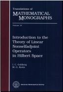 Couverture : Introduction to the theory of linear nonselfadjoint operators