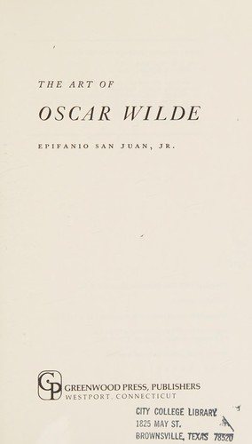 Couverture : The art of Oscar Wilde