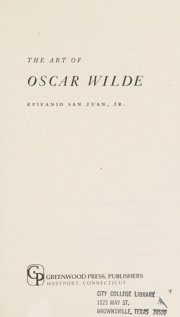 Couverture : The art of Oscar Wilde