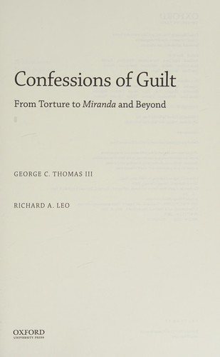 Couverture : Confessions of Guilt