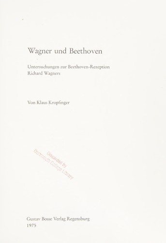 Couverture : Wagner und Beethoven