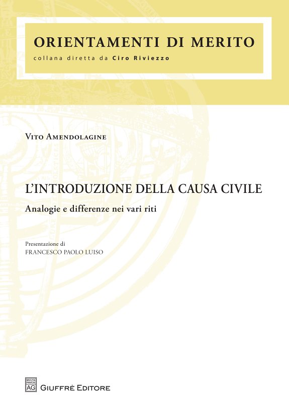 Couverture : L'introduzione della causa civile
