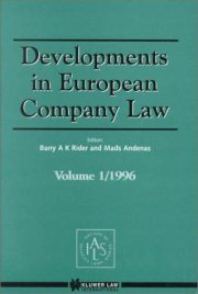 Couverture : Developments in European Company Law