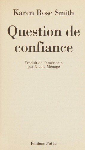 Couverture : Question de confiance