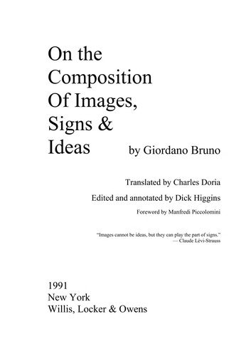 Couverture : On the composition of images, signs & ideas