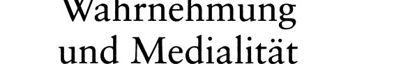 Couverture : Wahrnehmung und Medialität.