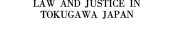 Couverture : Law and justice in Tokugawa Japan