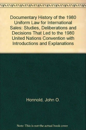 Couverture : Documentary history of the uniform law for international sales