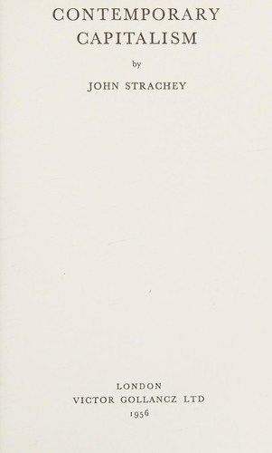 Couverture : Contemporary capitalism