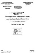Couverture : Les rapports des campagnes à la mer à bord du Marion Dufresne. 1986. 4, MD 50-JASUS, aux îles Saint-Paul et Amsterdam, du 3 juillet au 1er août 1986